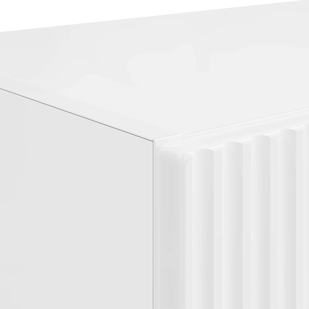 TV Vägghylla Högblanka vita 59,5 x 31 x 60 cm Konstruerat trä