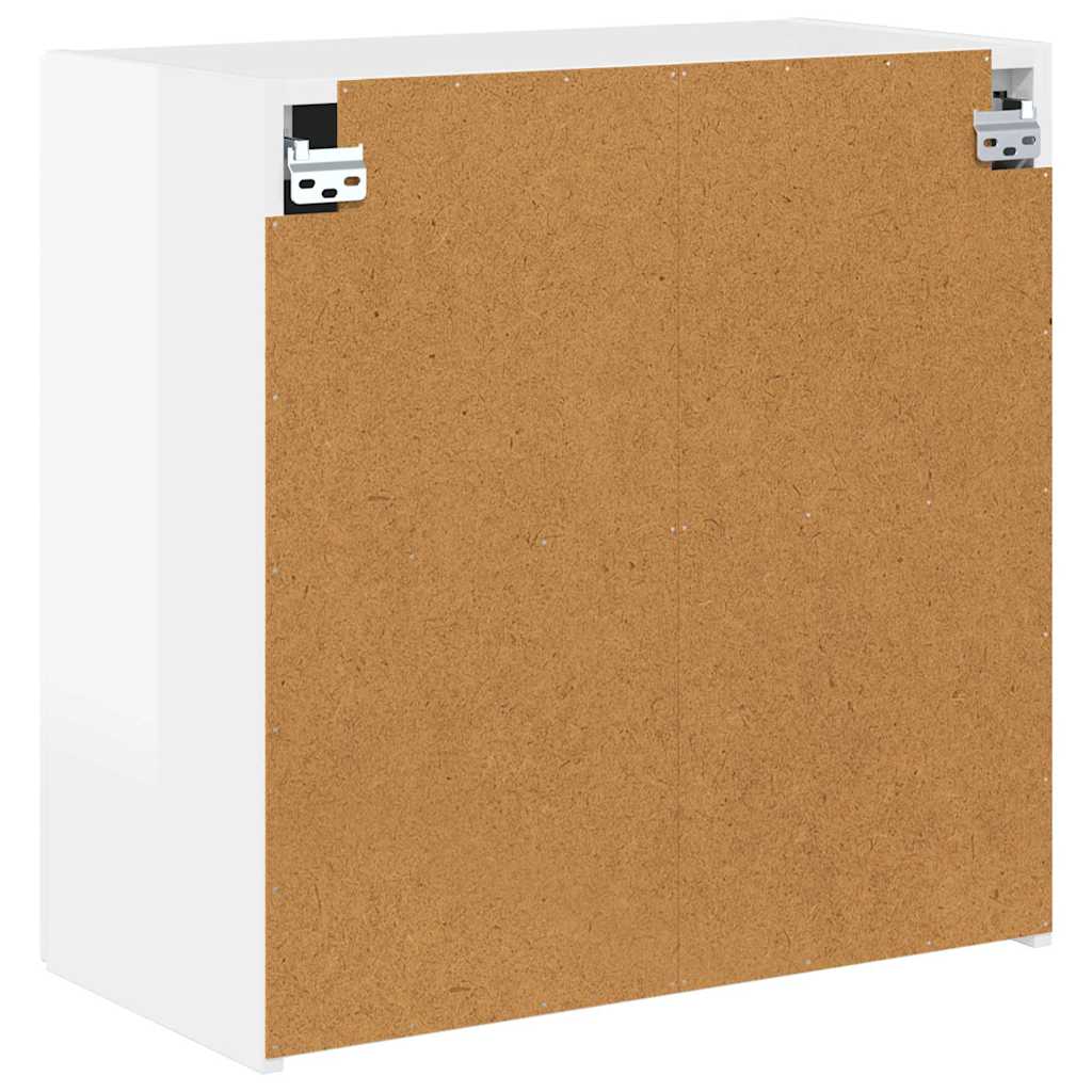 TV Vägghylla Högblanka vita 59,5 x 31 x 60 cm Konstruerat trä