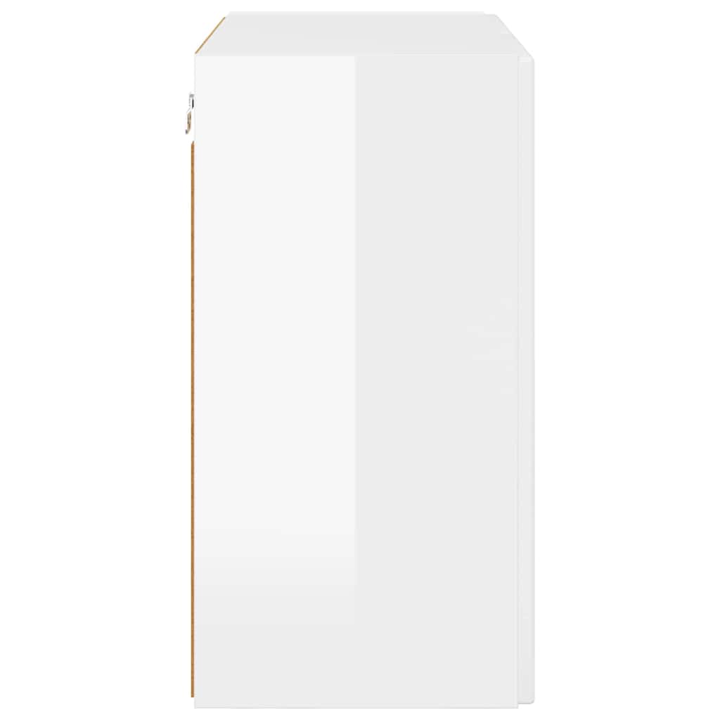 TV Vägghylla Högblanka vita 59,5 x 31 x 60 cm Konstruerat trä