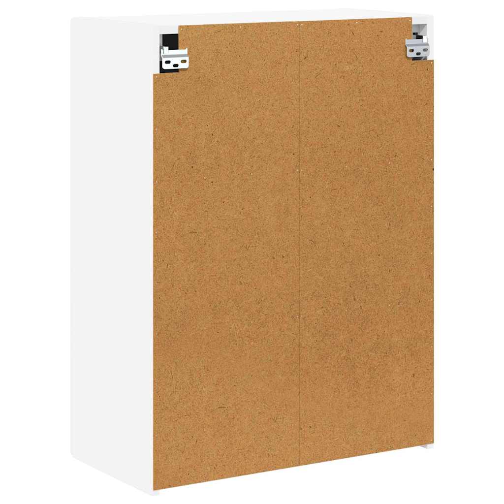 TV Vägghylla Väggmonterad Vit 59,5 x 31 x 80 cm Konstruerat trä