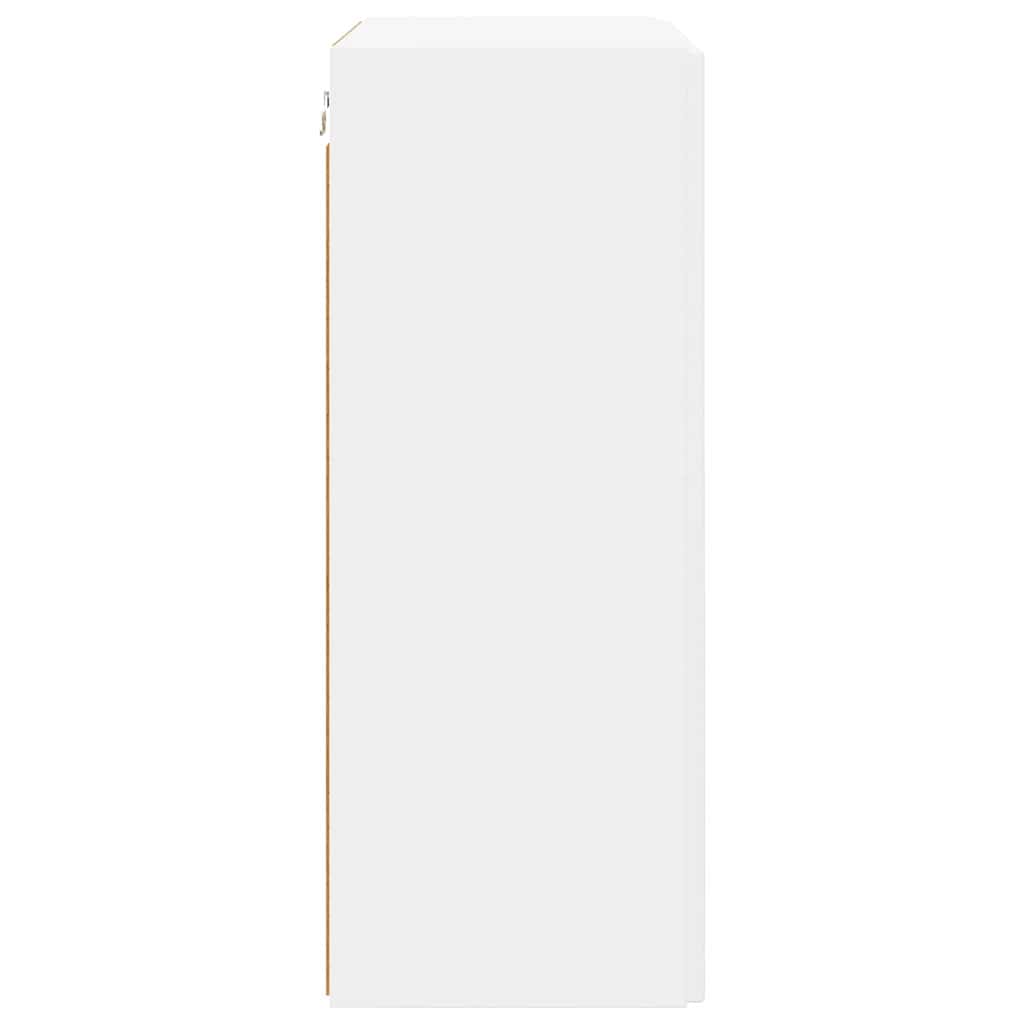 TV Vägghylla Väggmonterad Vit 59,5 x 31 x 80 cm Konstruerat trä