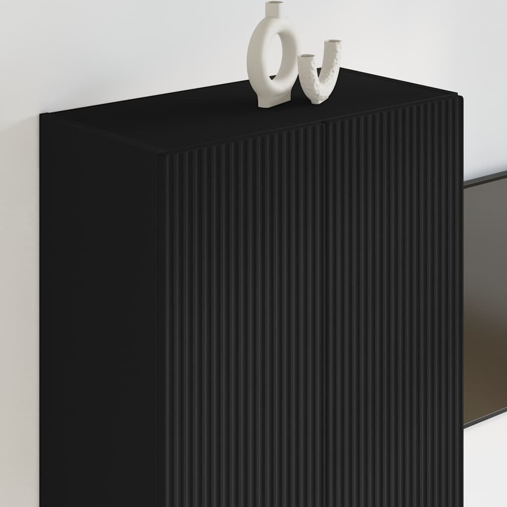 TV Vägghylla Svart 59,5 x 31 x 80 cm Konstruerat trä