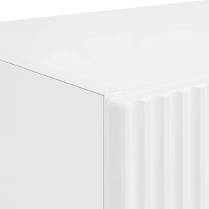 TV Vägghylla Högblanka vita 59,5 x 31 x 80 cm Konstruerat trä