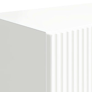 TV Vägghylla Högblanka vita 59,5 x 31 x 100 cm Konstruerat trä