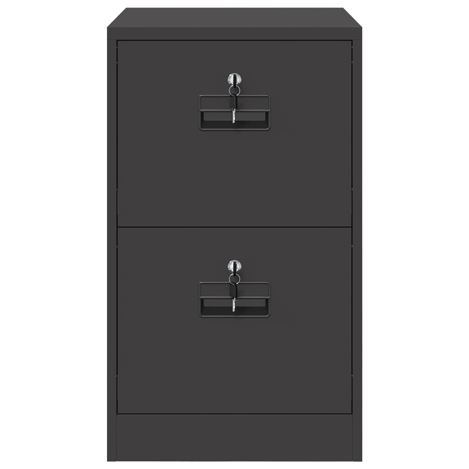 Arkivkåp med låda Svart 44 x 50 x 106.5 cm Kallvalsat Stål