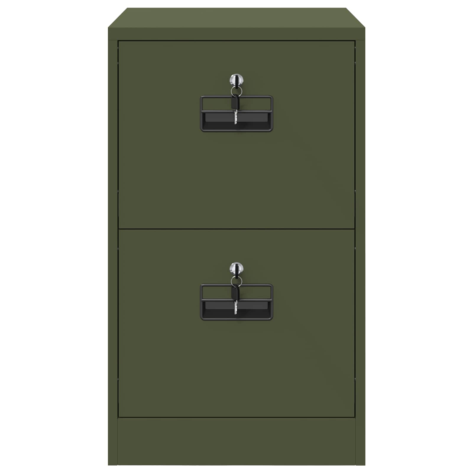 Arkivkåp med låda Olivgrön 44 x 50 x 106.5 cm Kallvalsat Stål