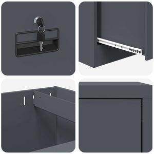 Arkivkåp med låda Antracit 44 x 50 x 106.5 cm Kallvalsat Stål