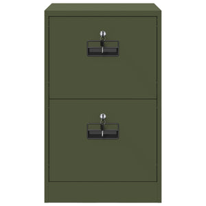 Arkivkåp med låda Olivgrön 44 x 50 x 106.5 cm Kallvalsat Stål