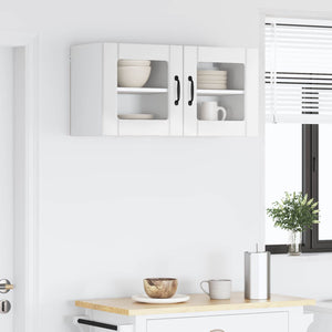 Köksskåp 2 pcs Högblanka vita 40 x 31 x 40 cm Konstruerat trä