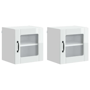 Köksskåp 2 pcs Högblanka vita 40 x 31 x 40 cm Konstruerat trä