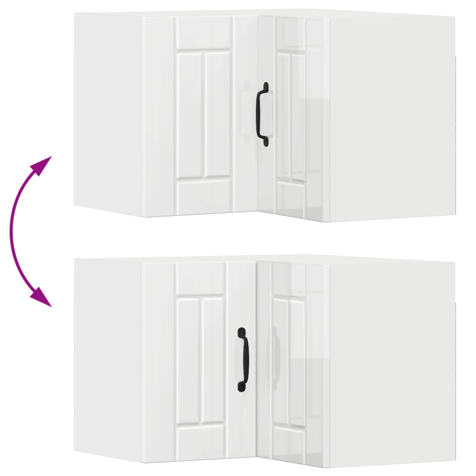 Köksskåp Högblanka vita 57 x 57 x 40 cm Konstruerat trä