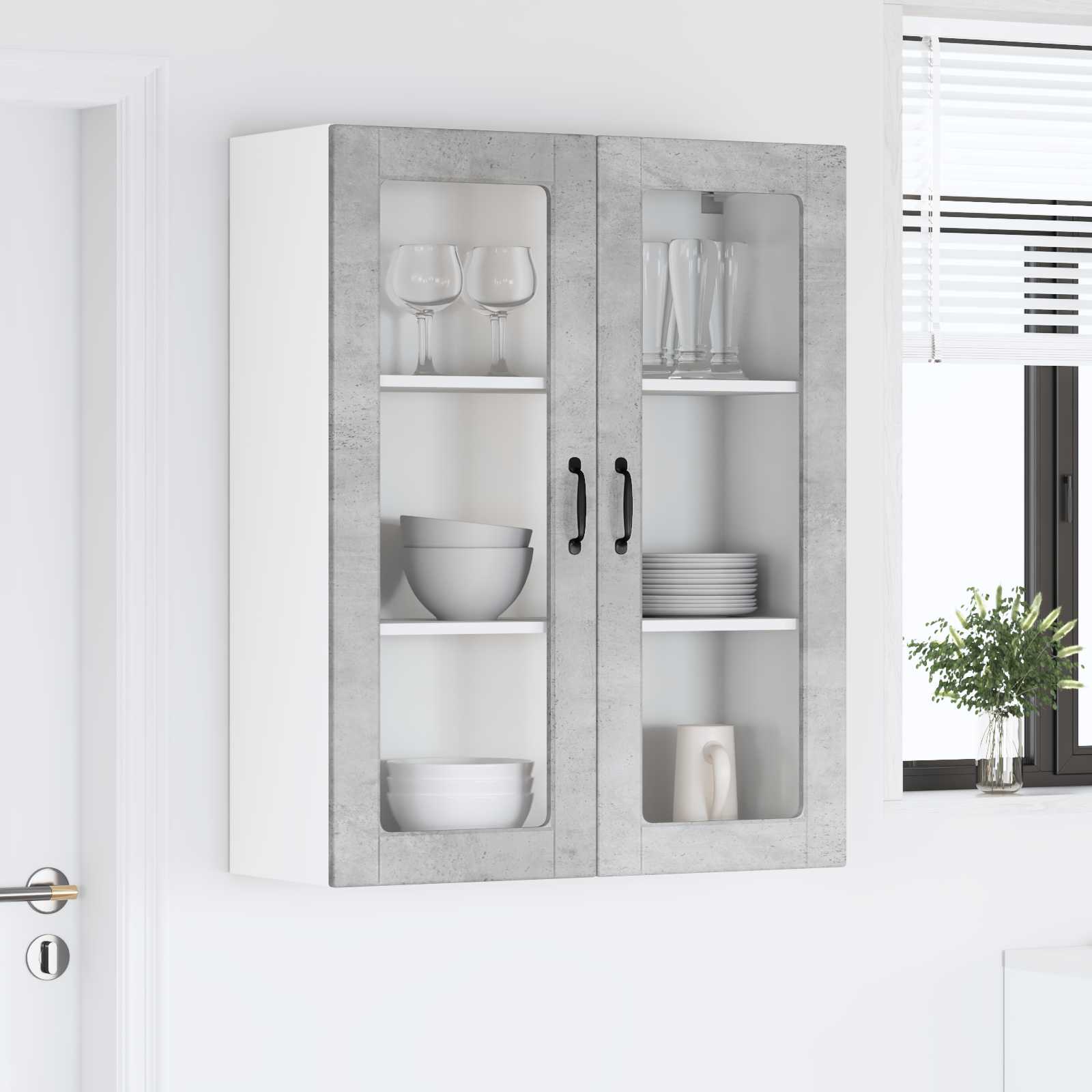 Väggskåp för kök Betonggrå 80 x 31 x 100 cm Konstruerat trä