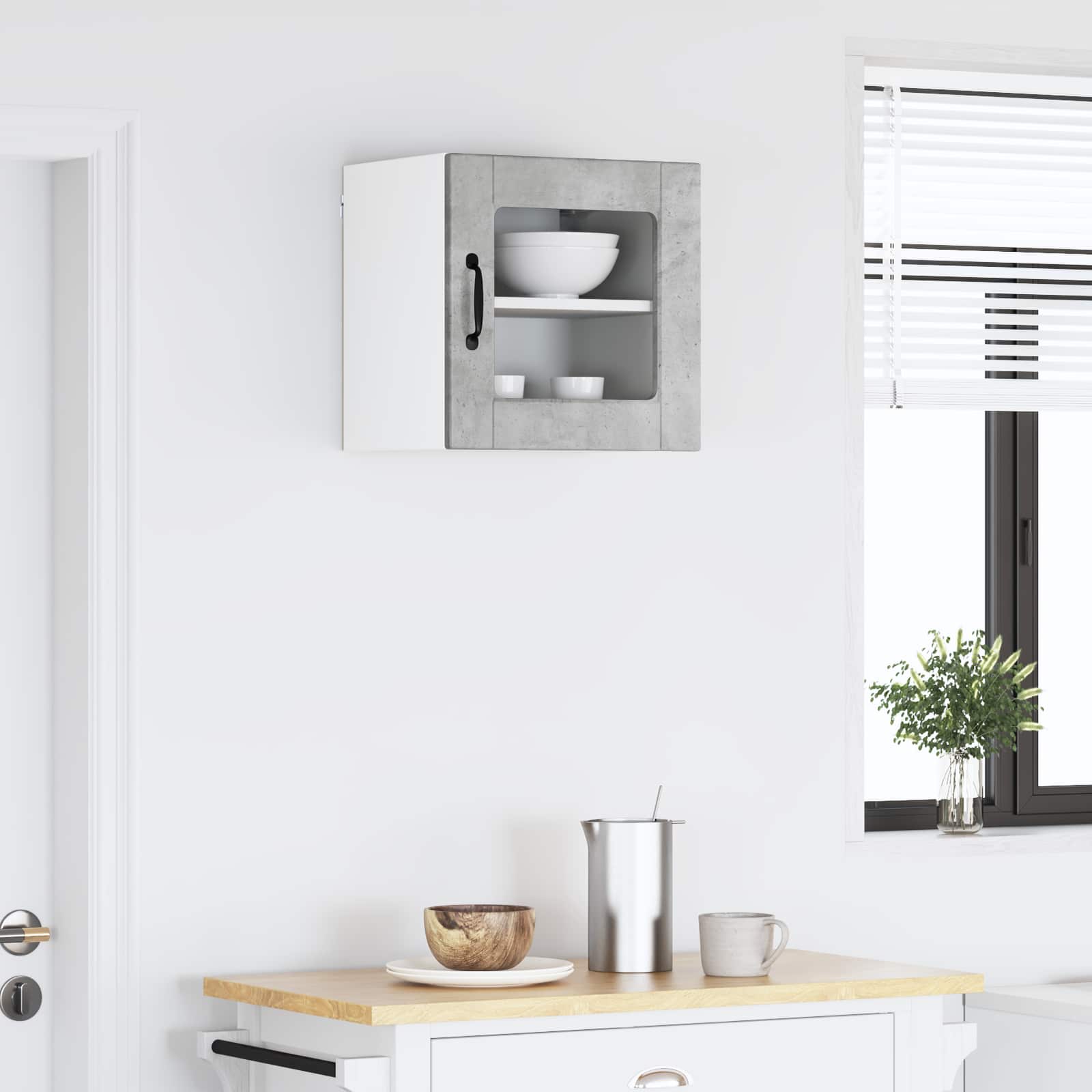 Köksskåp med hylla Betonggrå 40 x 31 x 40 cm Konstruerat trä