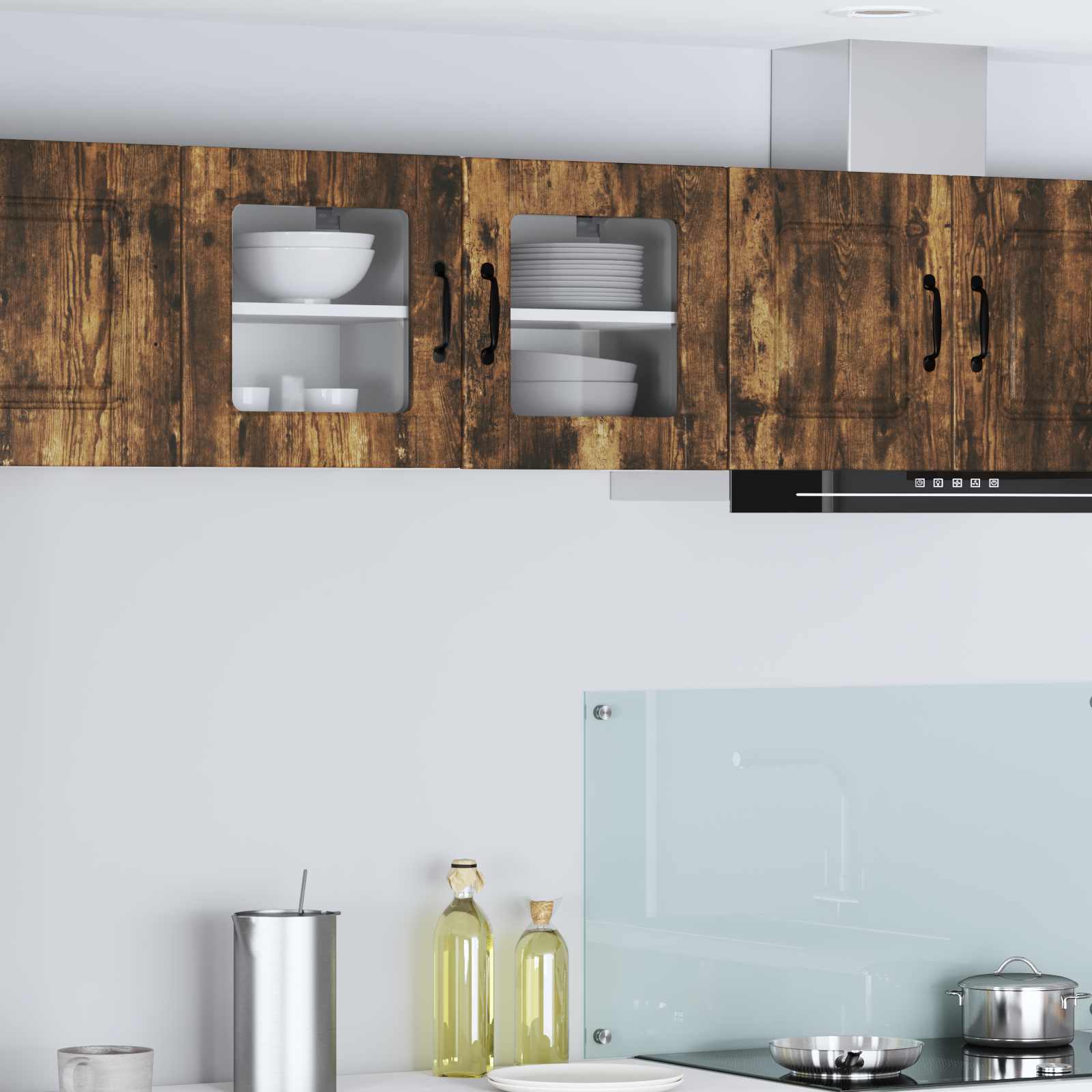 Köksskåp med dörr 2 pcs Rökt ek 40 x 31 x 40 cm Konstruerat trä