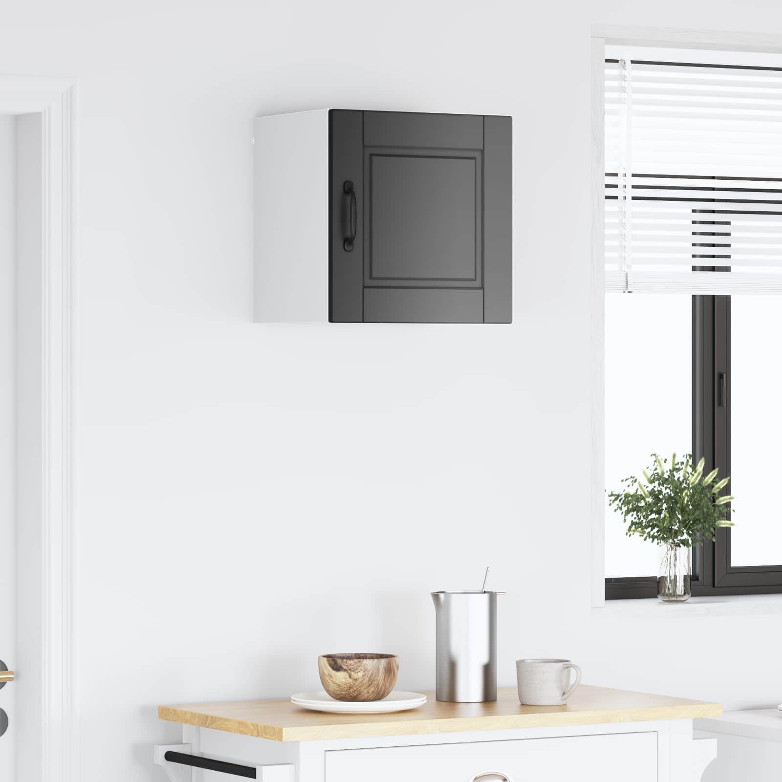 Köksskåp med hylla Svart 40 x 31 x 40 cm Konstruerat trä