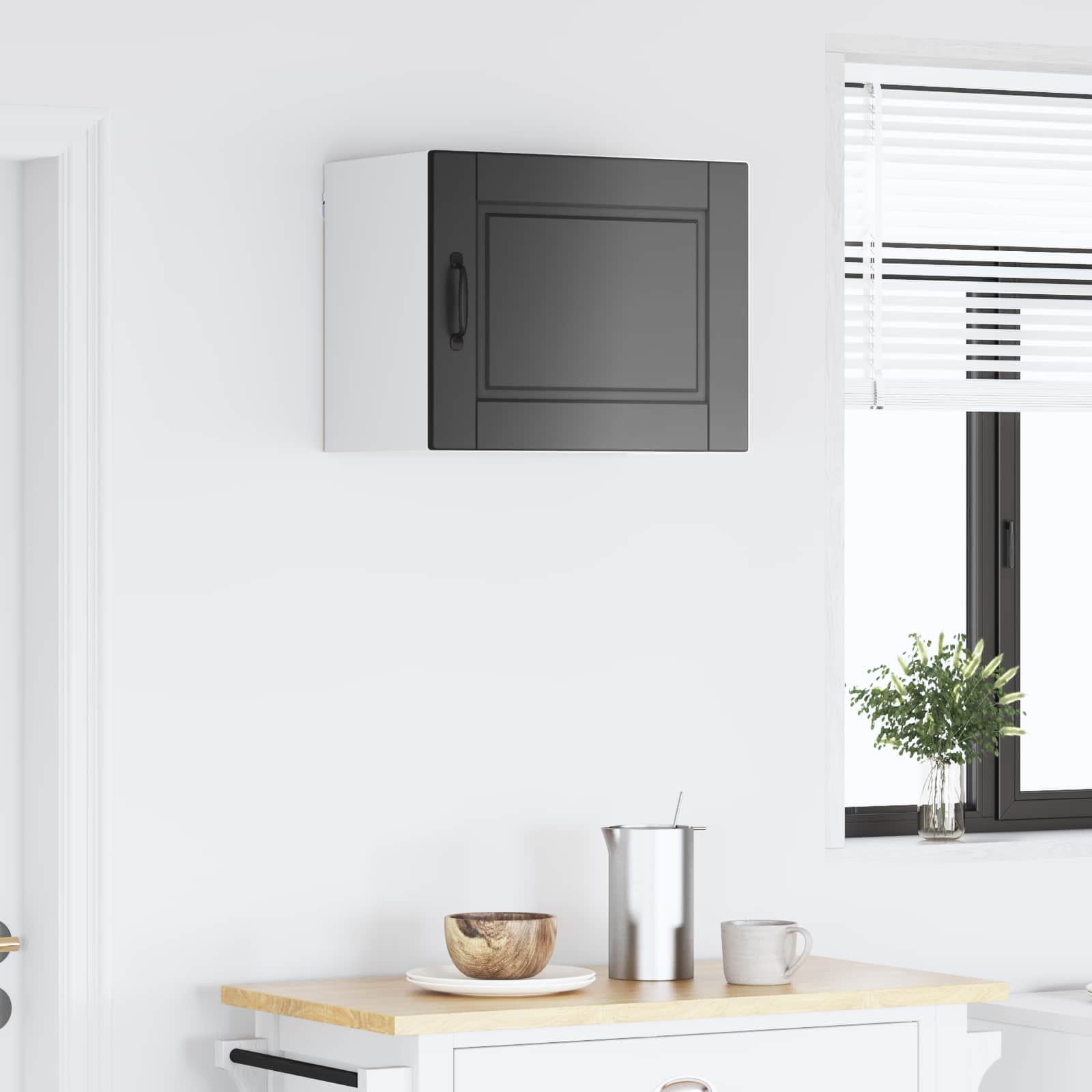 Köksskåp med hylla Svart 50 x 31 x 40 cm Konstruerat trä