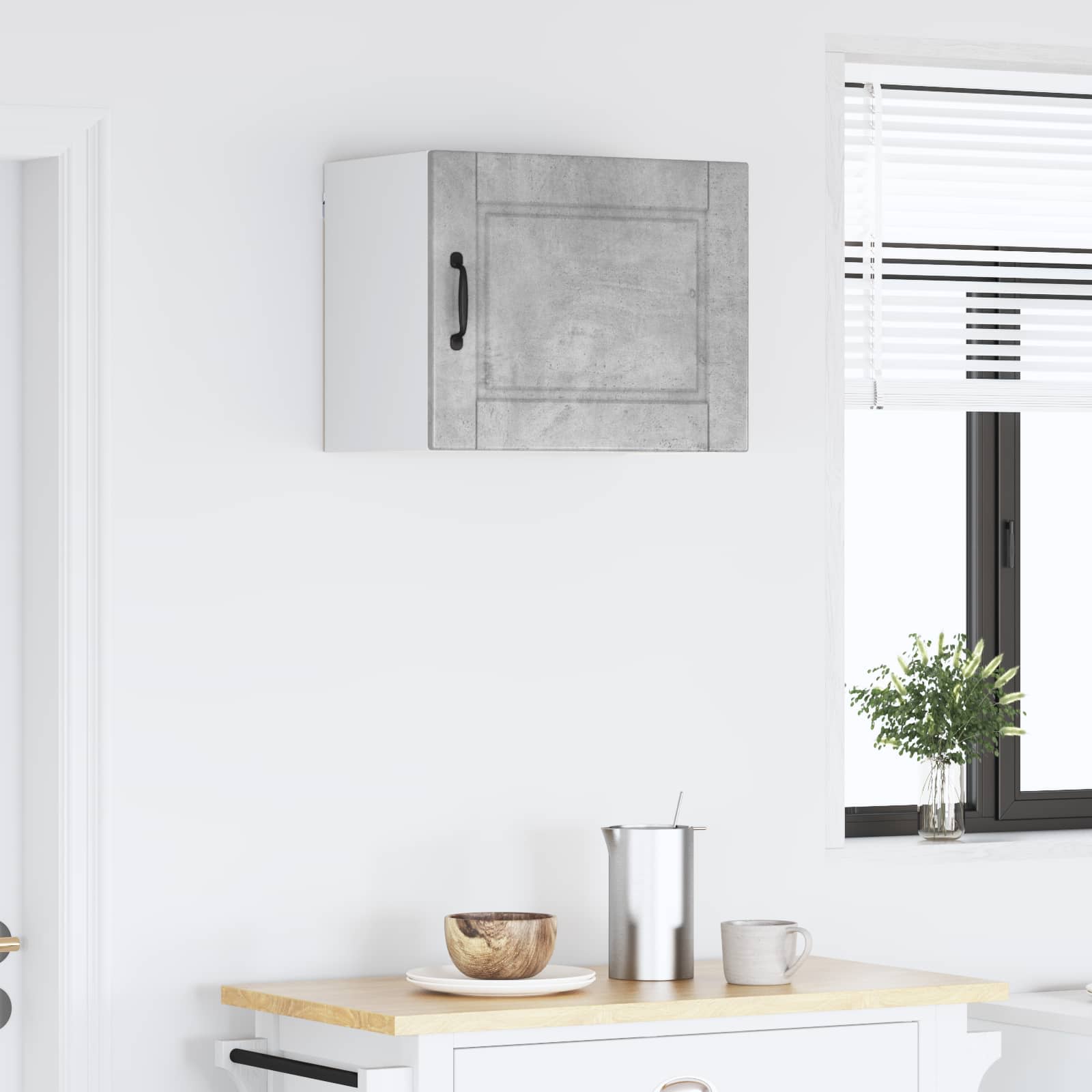 Köksskåp med hylla Betonggrå 50 x 31 x 40 cm Konstruerat trä