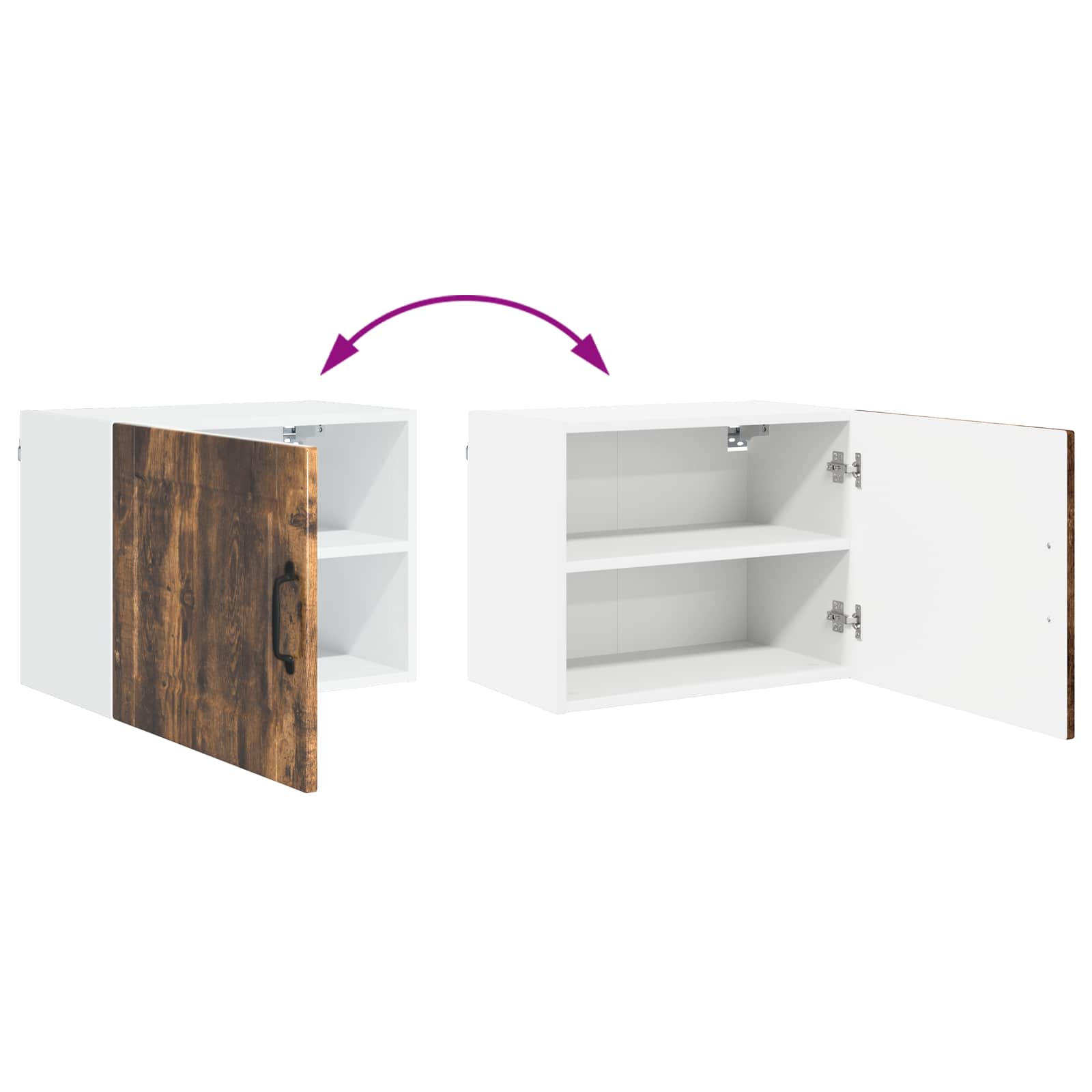 Köksskåp med dörr 2 pcs Rökt ek 50 x 31 x 40 cm Konstruerat trä