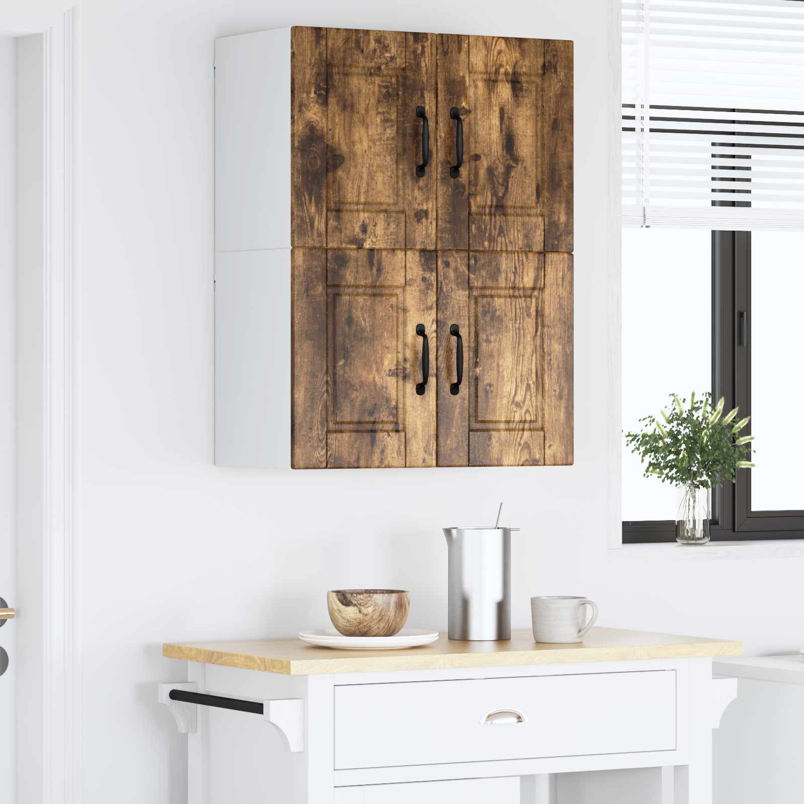 Köksskåp med dörr 2 pcs Rökt ek 60 x 31 x 40 cm Konstruerat trä