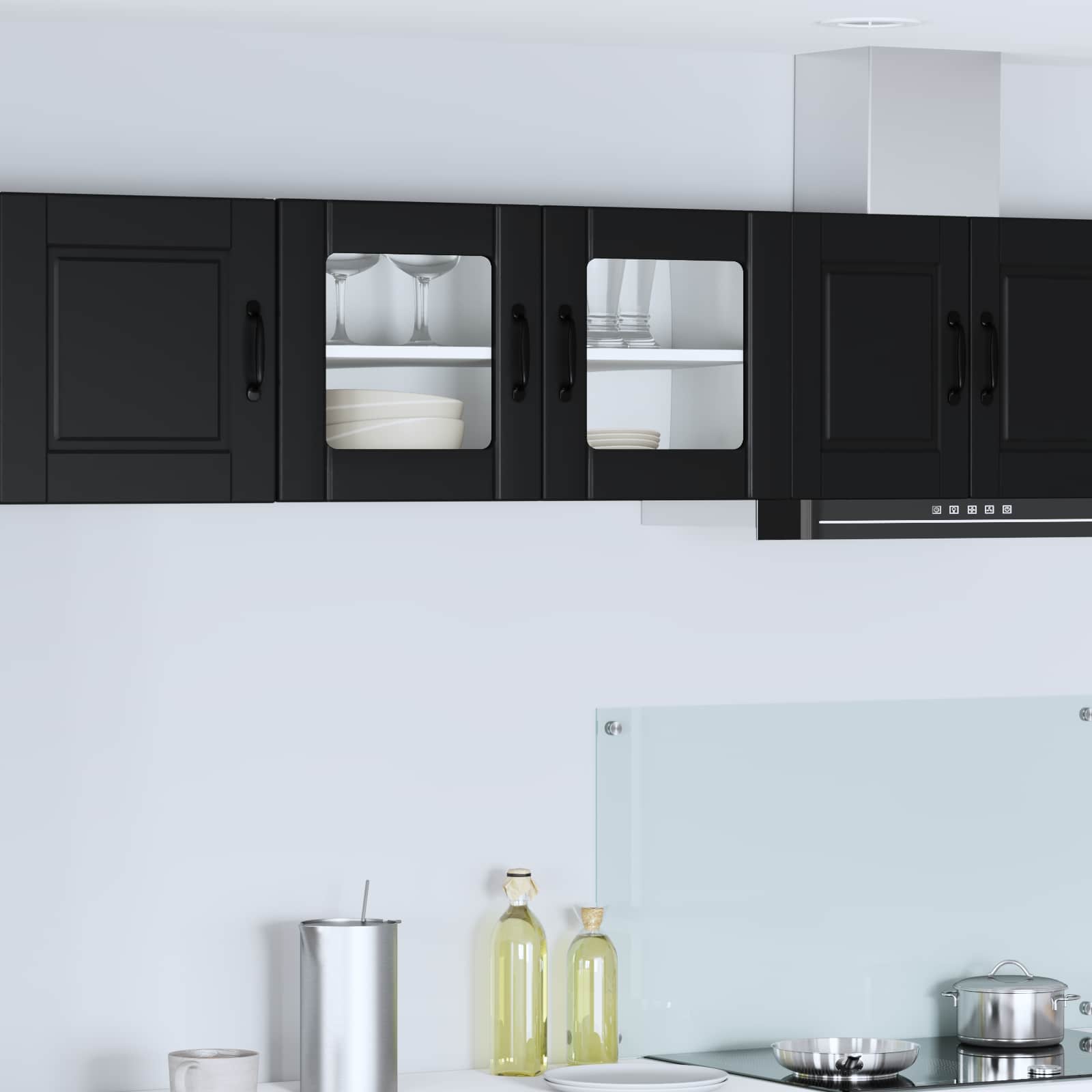 Köksskåp med hylla Svart 80 x 31 x 40 cm Konstruerat trä