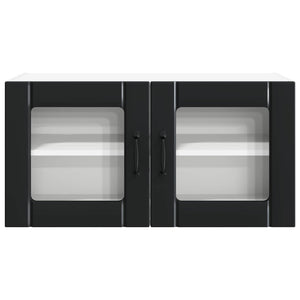 Köksskåp med hylla Svart 80 x 31 x 40 cm Konstruerat trä