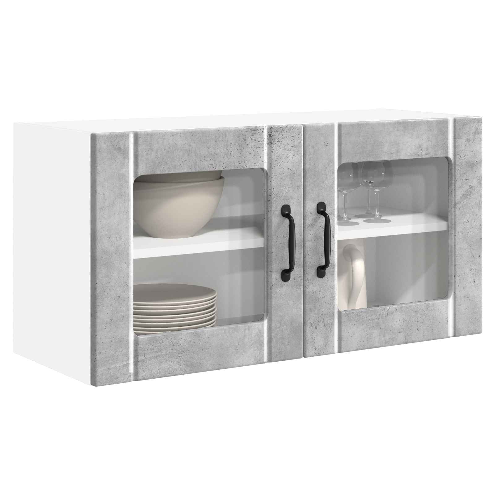 Köksskåp med hylla Betonggrå 80 x 31 x 40 cm Konstruerat trä