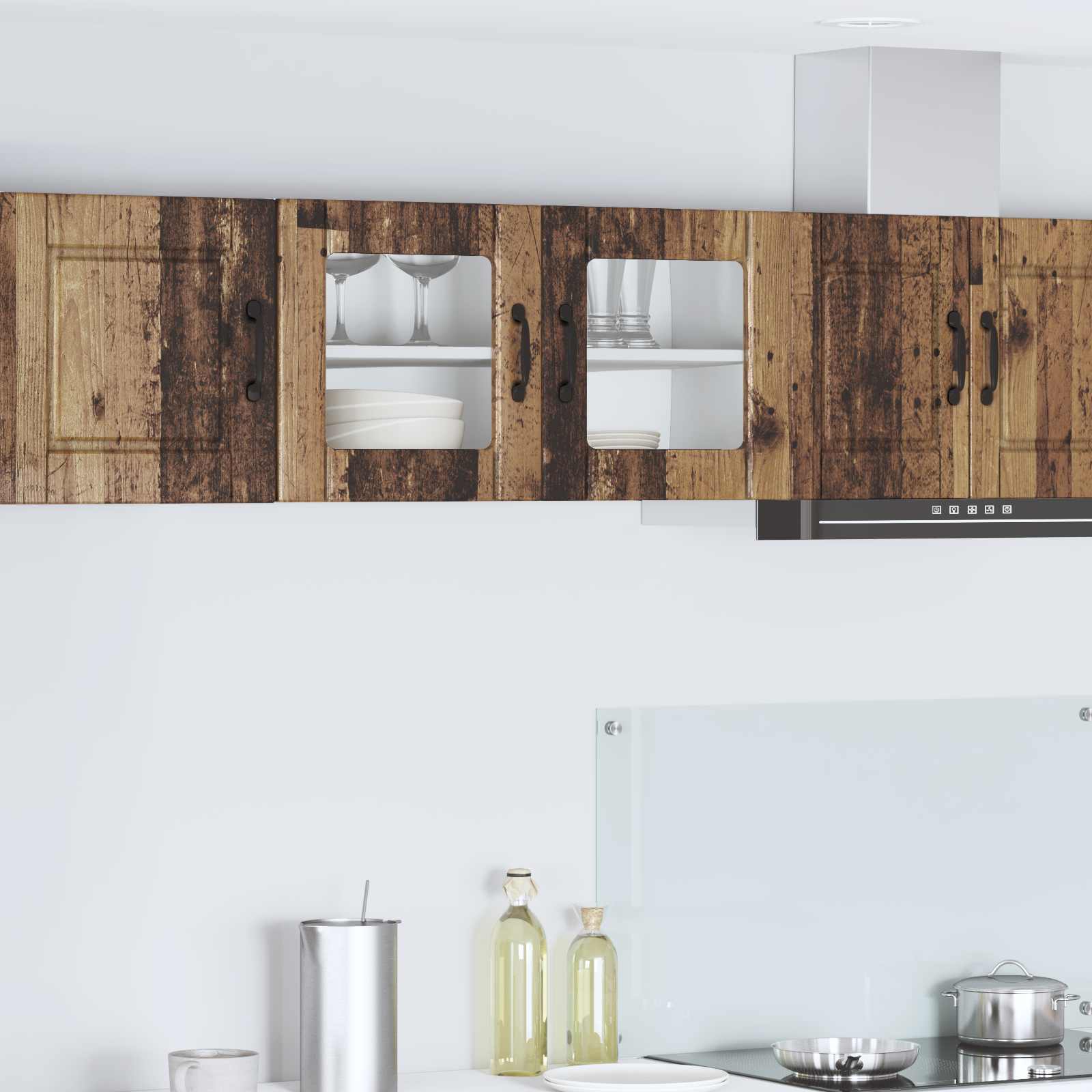 Köksskåp med hylla Gammalt trä 80 x 31 x 40 cm Konstruerat trä