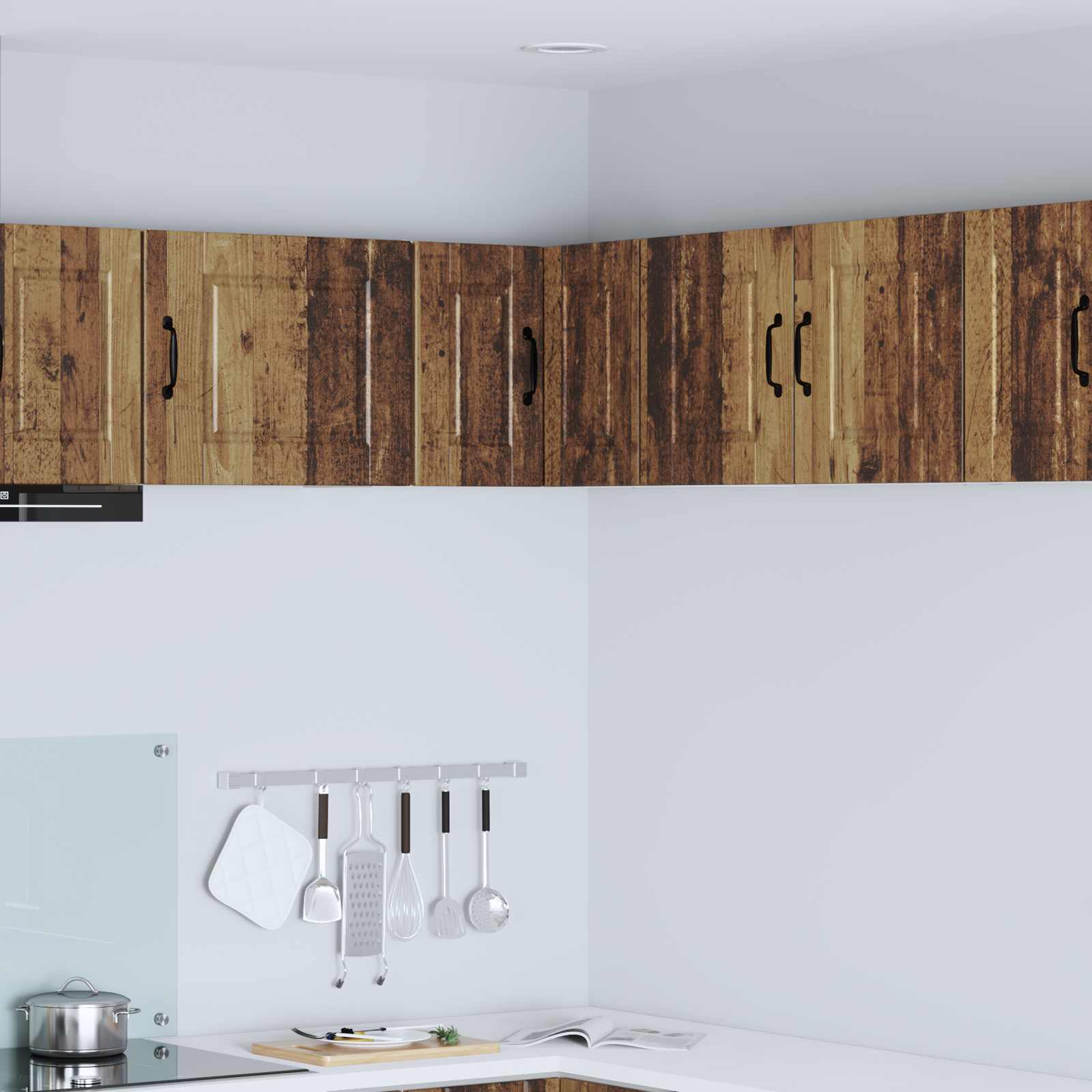 Köksskåp med hylla Gammalt trä 57 x 57 x 40 cm Konstruerat trä