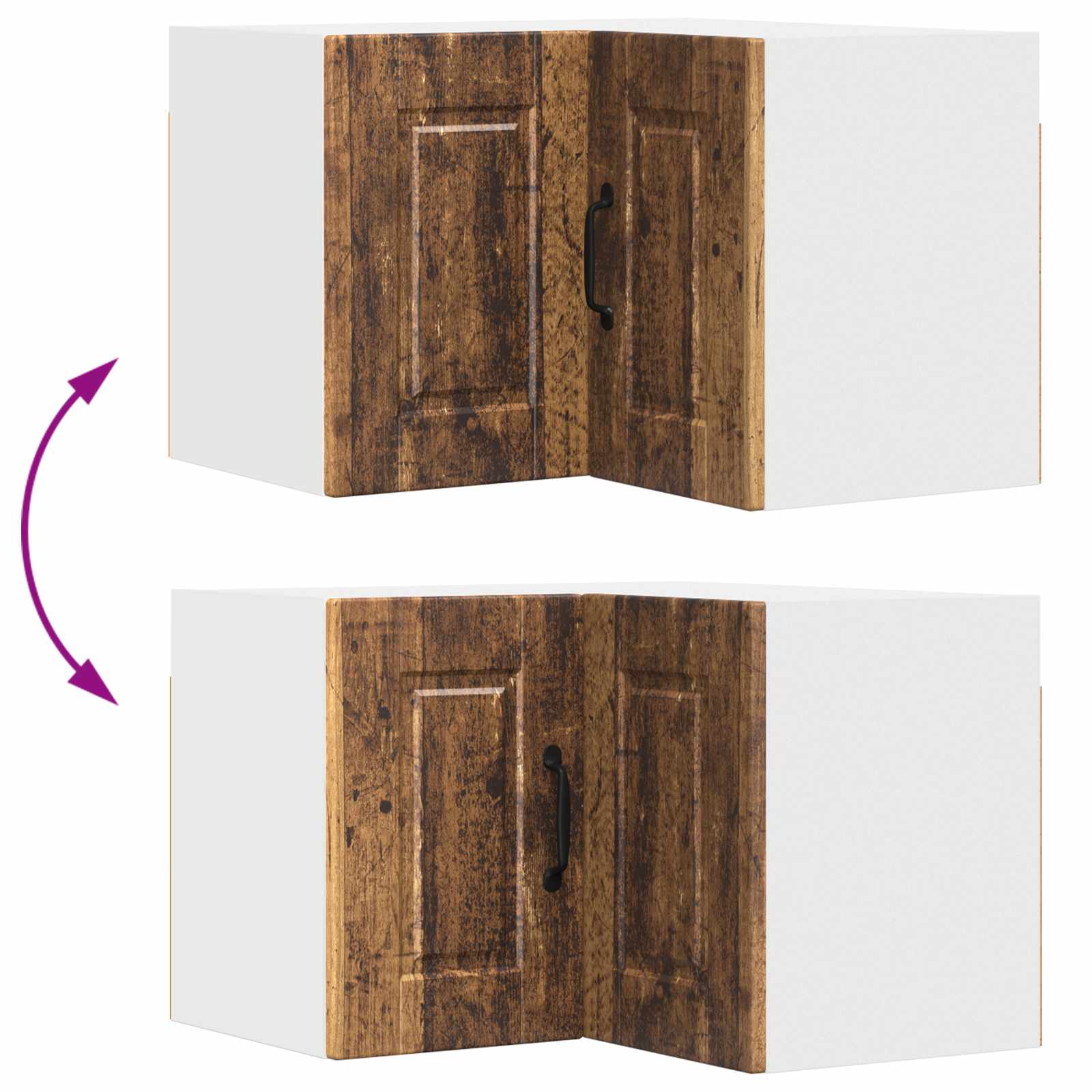 Köksskåp med hylla Gammalt trä 57 x 57 x 40 cm Konstruerat trä