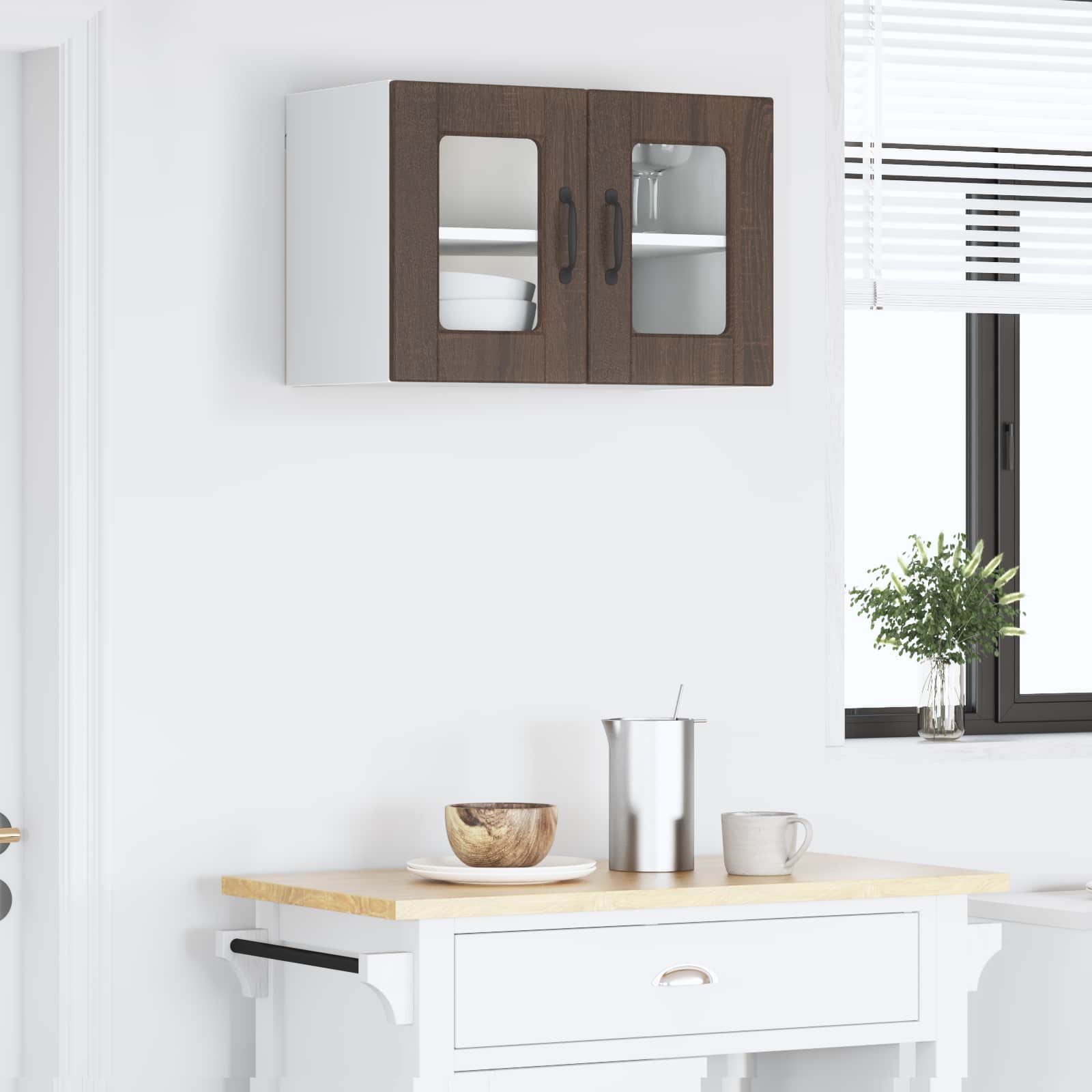 Köksskåp med hylla Brun Ek 60 x 31 x 40 cm Konstruerat trä