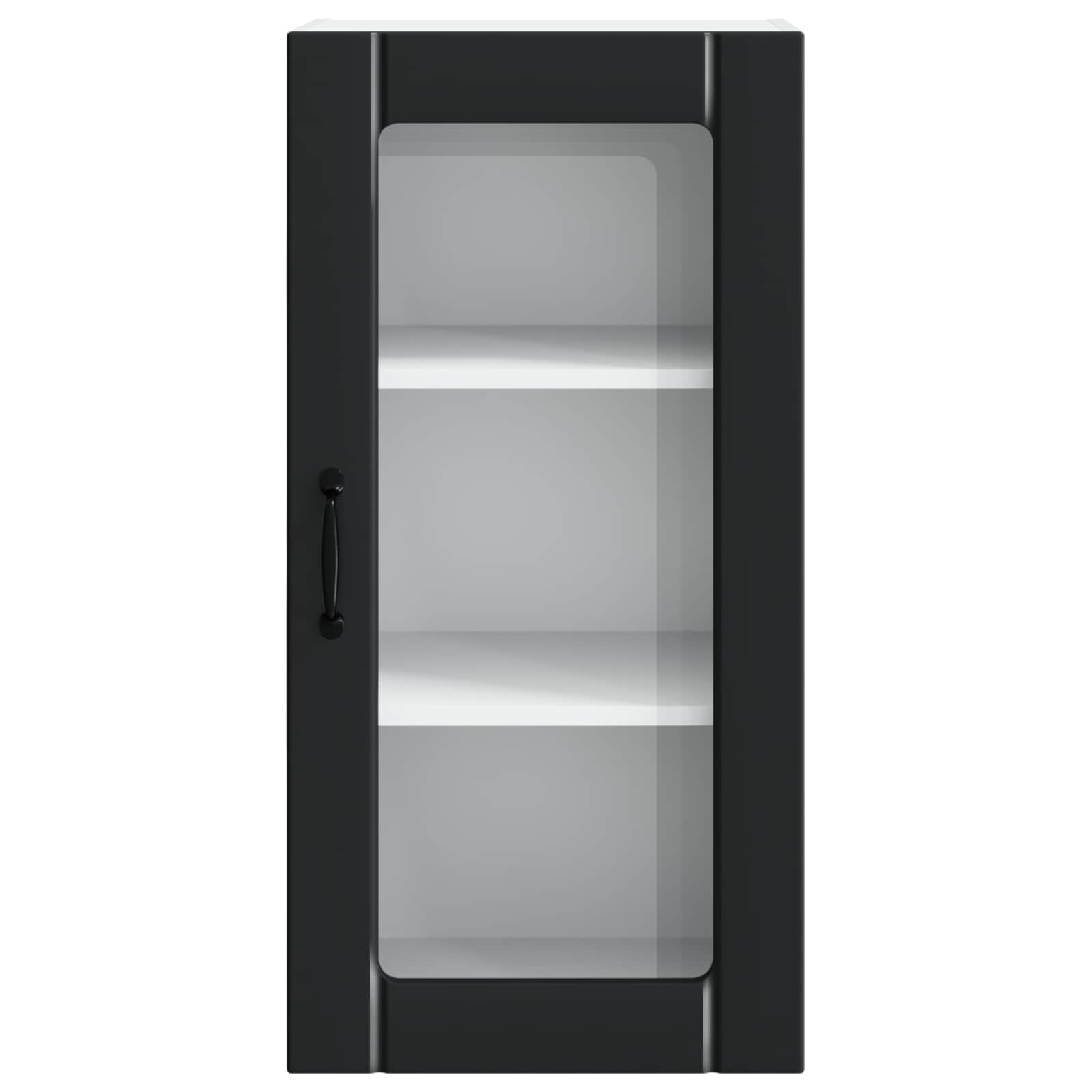 Köksskåp med hylla Svart 40 x 31 x 80 cm Konstruerat trä