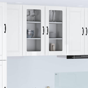 Köksskåp 2 pcs Högblanka vita 40 x 31 x 80 cm Konstruerat trä