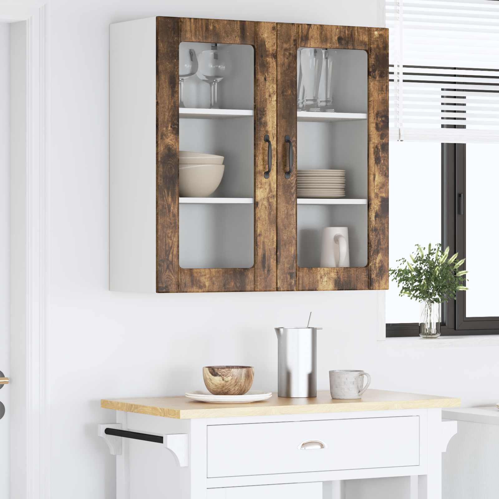 Köksskåp med dörr 2 pcs Rökt ek 40 x 31 x 80 cm Konstruerat trä