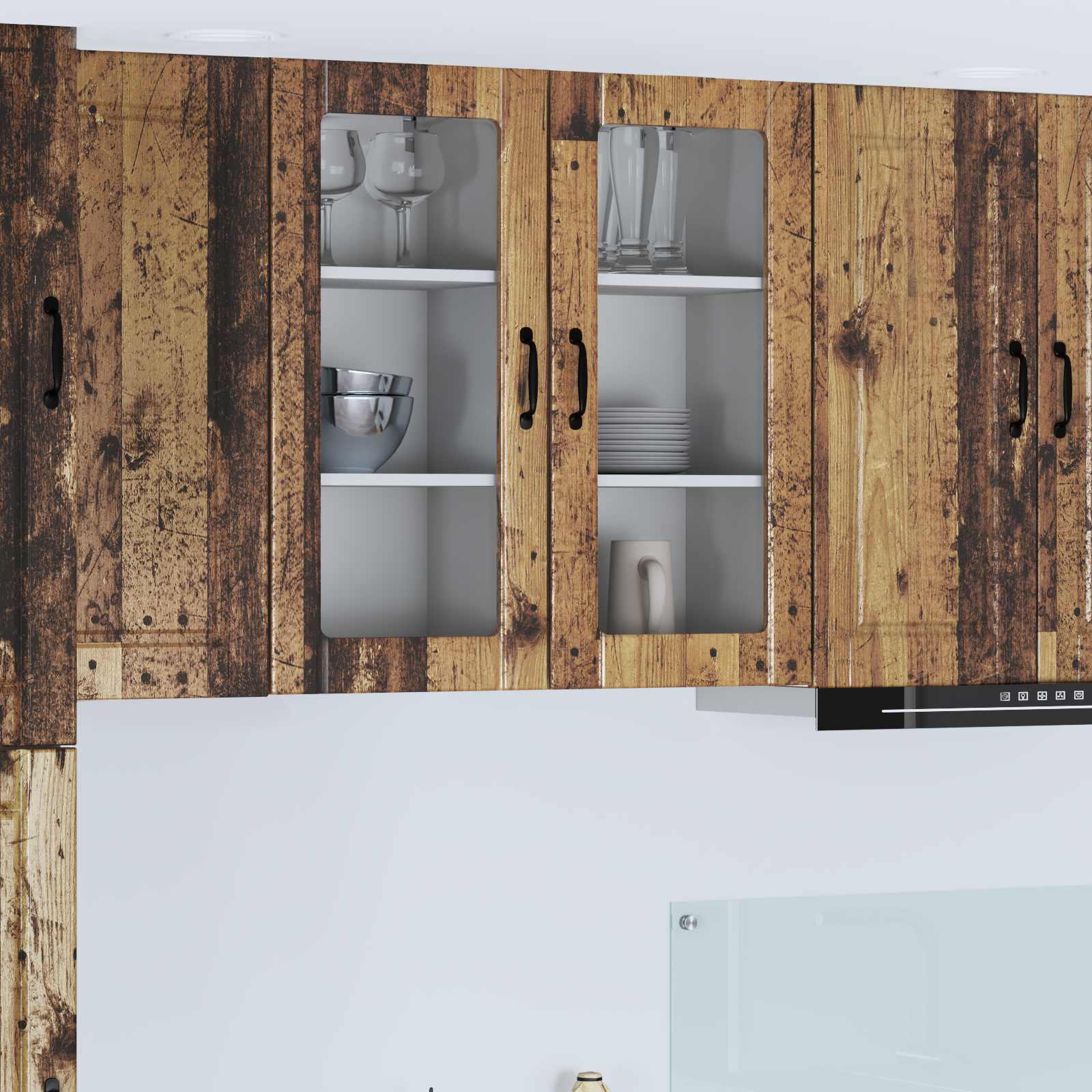 Köksskåp med hylla Gammalt trä 40 x 31 x 80 cm Konstruerat trä