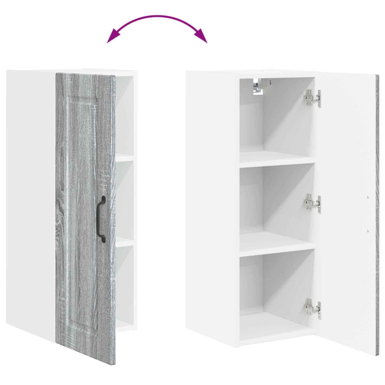 Köksskåp med hylla Grå Sonoma 30 x 31 x 80 cm Konstruerat trä