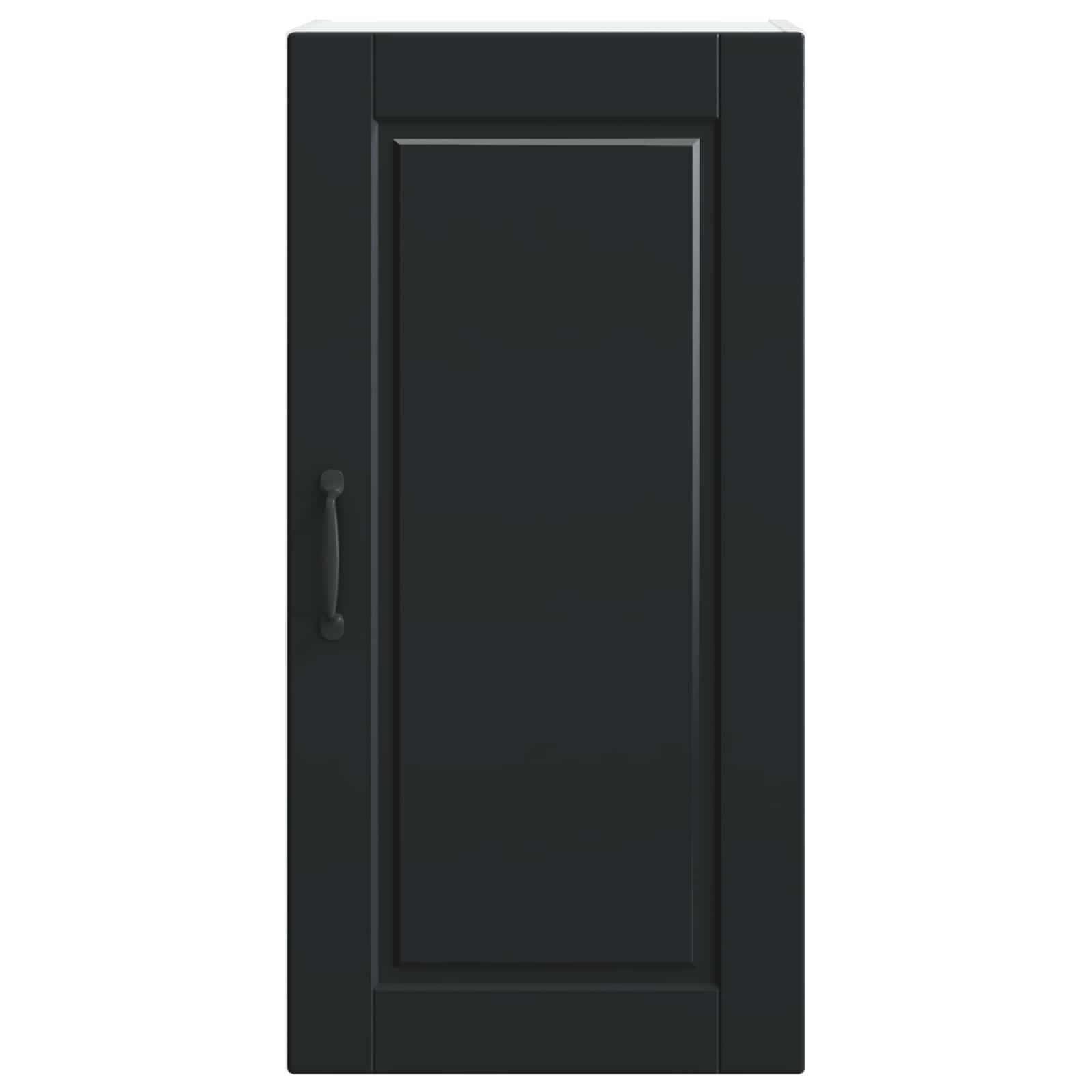 Köksskåp med hylla Svart 40 x 31 x 80 cm Konstruerat trä