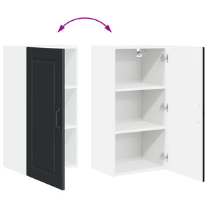 Köksskåp med hylla Svart 40 x 31 x 80 cm Konstruerat trä