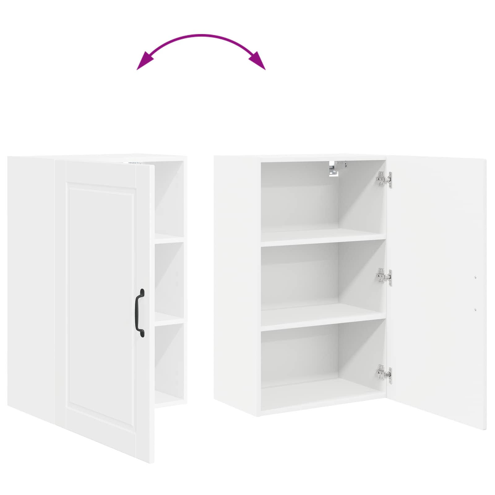 Köksskåp Högblanka vita 50 x 31 x 80 cm Konstruerat trä