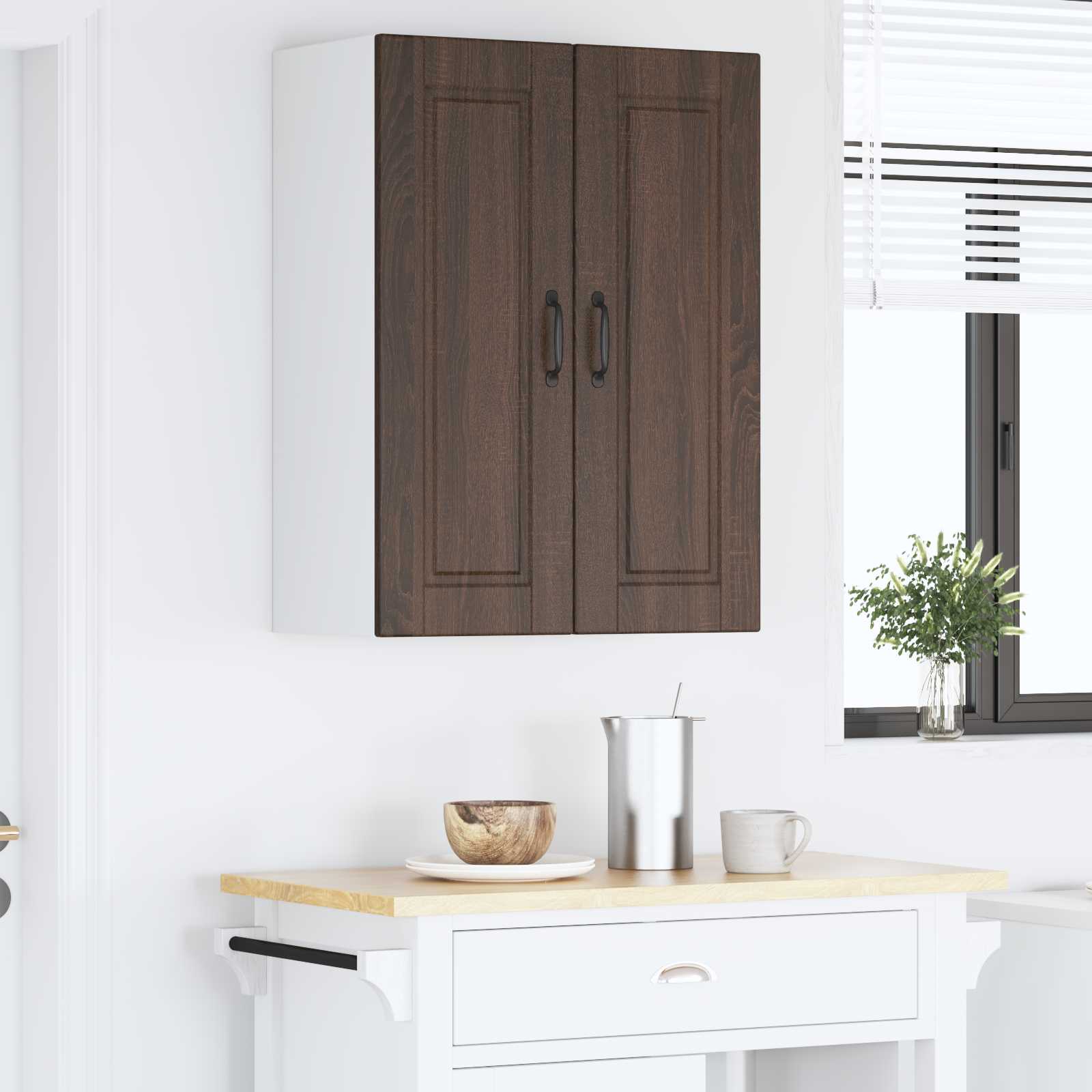 Köksskåp med hylla Brun Ek 60 x 31 x 80 cm Konstruerat trä