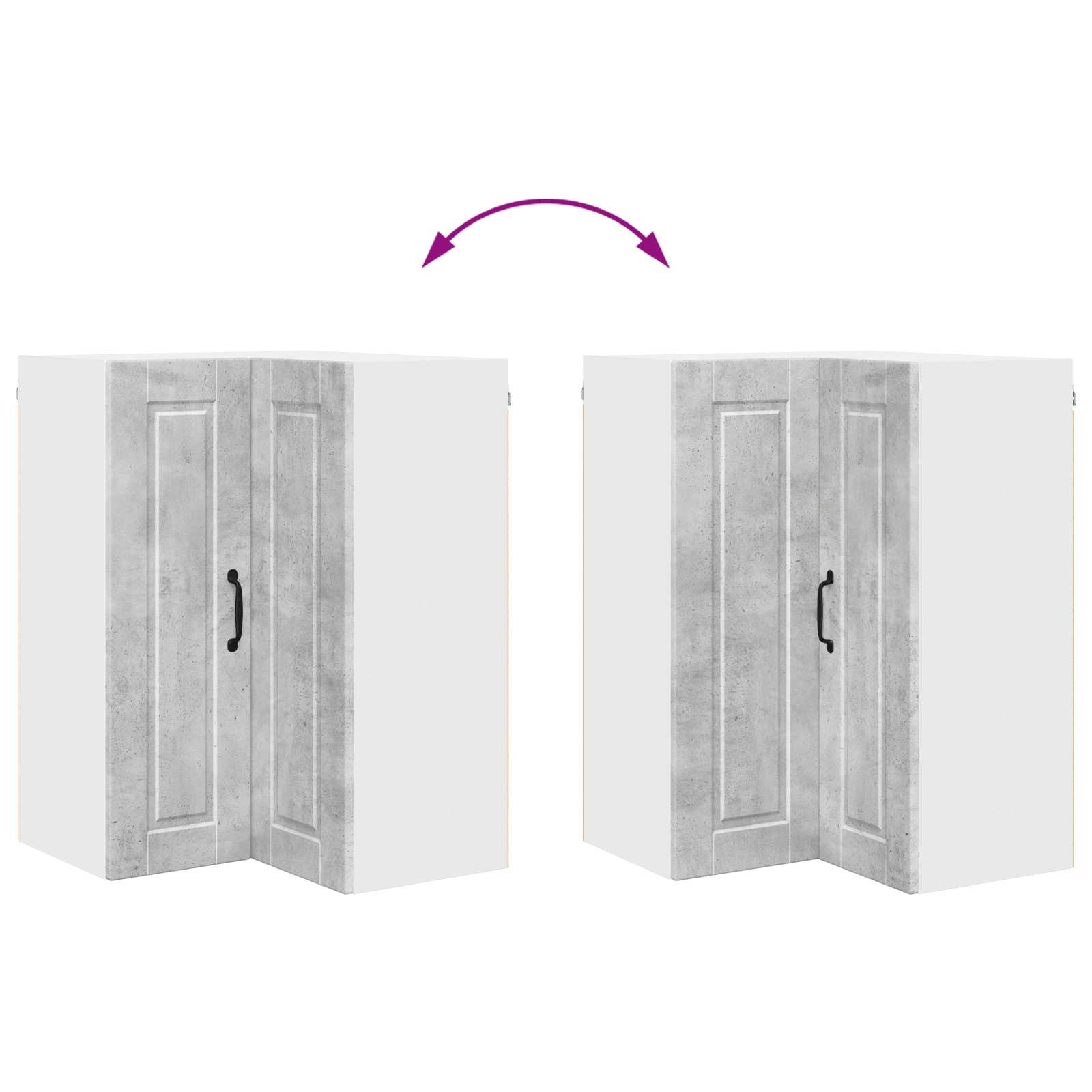 Köksskåp med hylla Betonggrå 57 x 57 x 80 cm Konstruerat trä