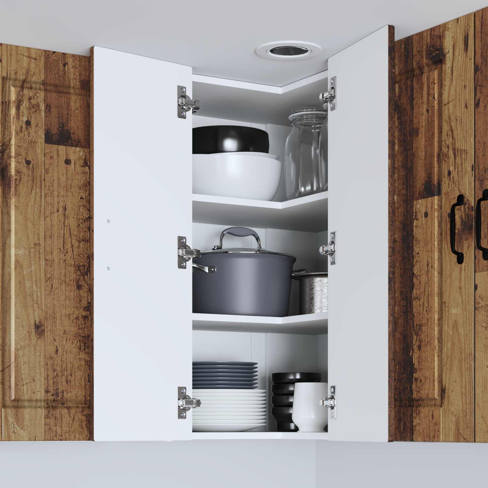 Köksskåp med hylla Gammalt trä 57 x 57 x 80 cm Konstruerat trä