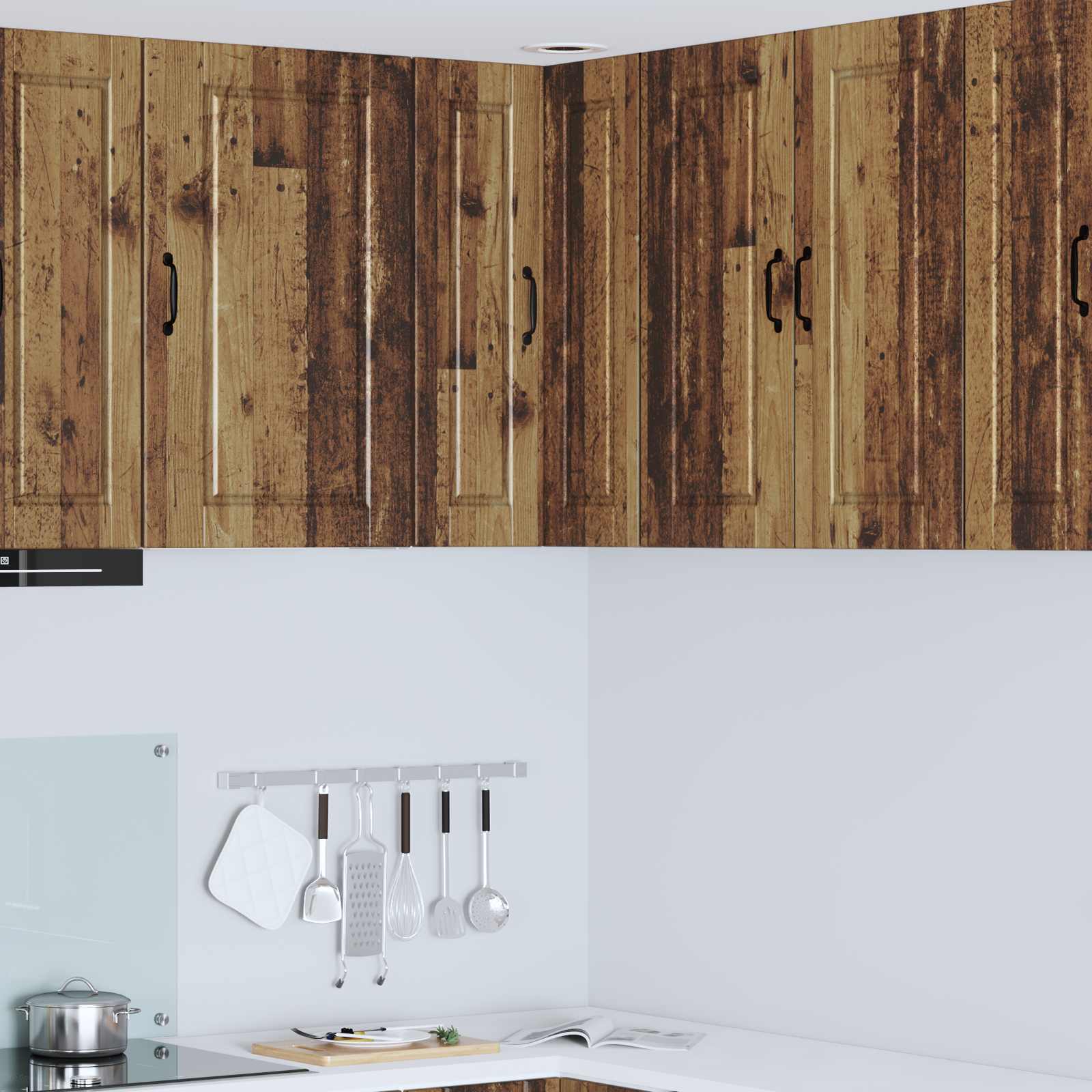 Köksskåp med hylla Gammalt trä 57 x 57 x 80 cm Konstruerat trä