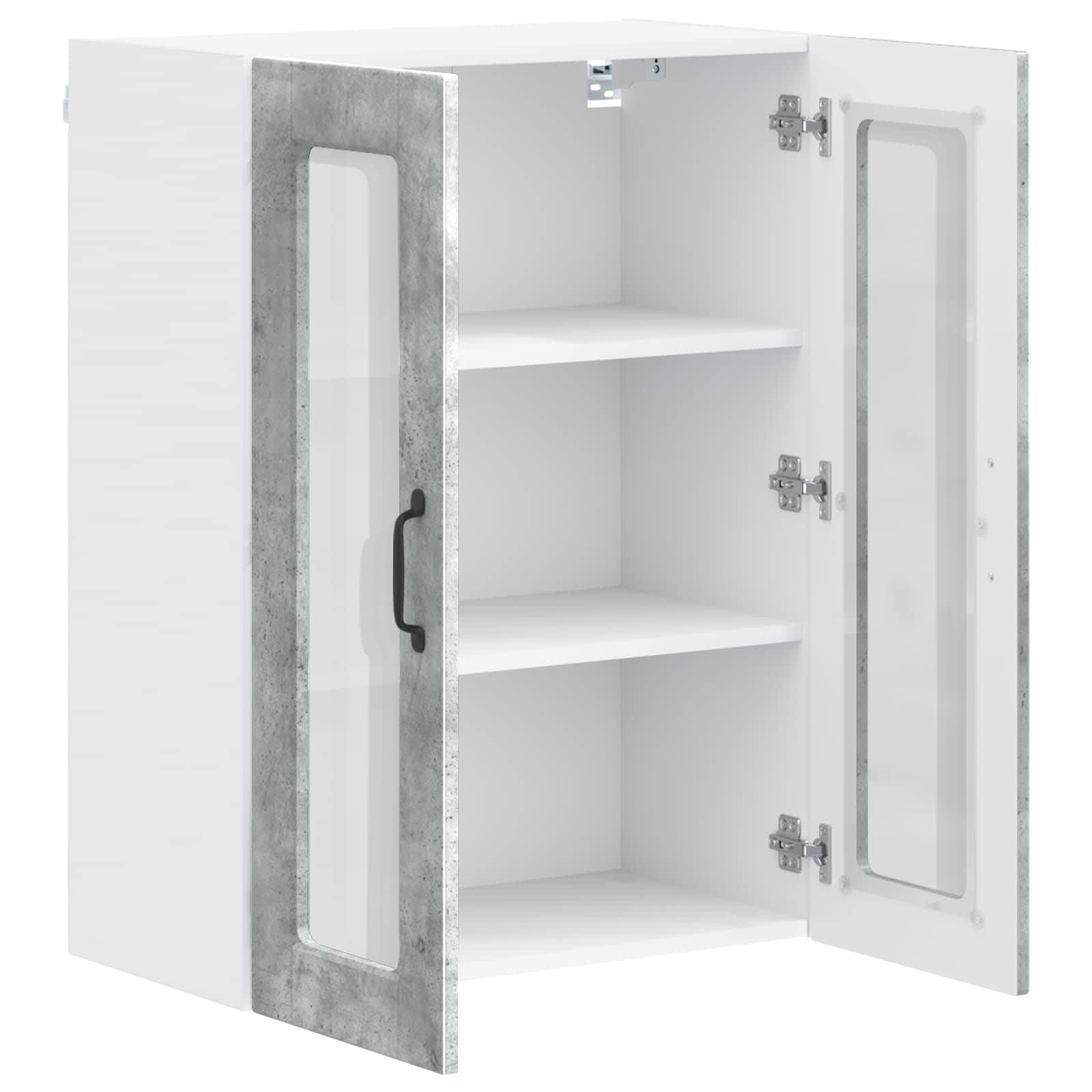 Köksskåp med hylla Betonggrå 60 x 31 x 80 cm Konstruerat trä