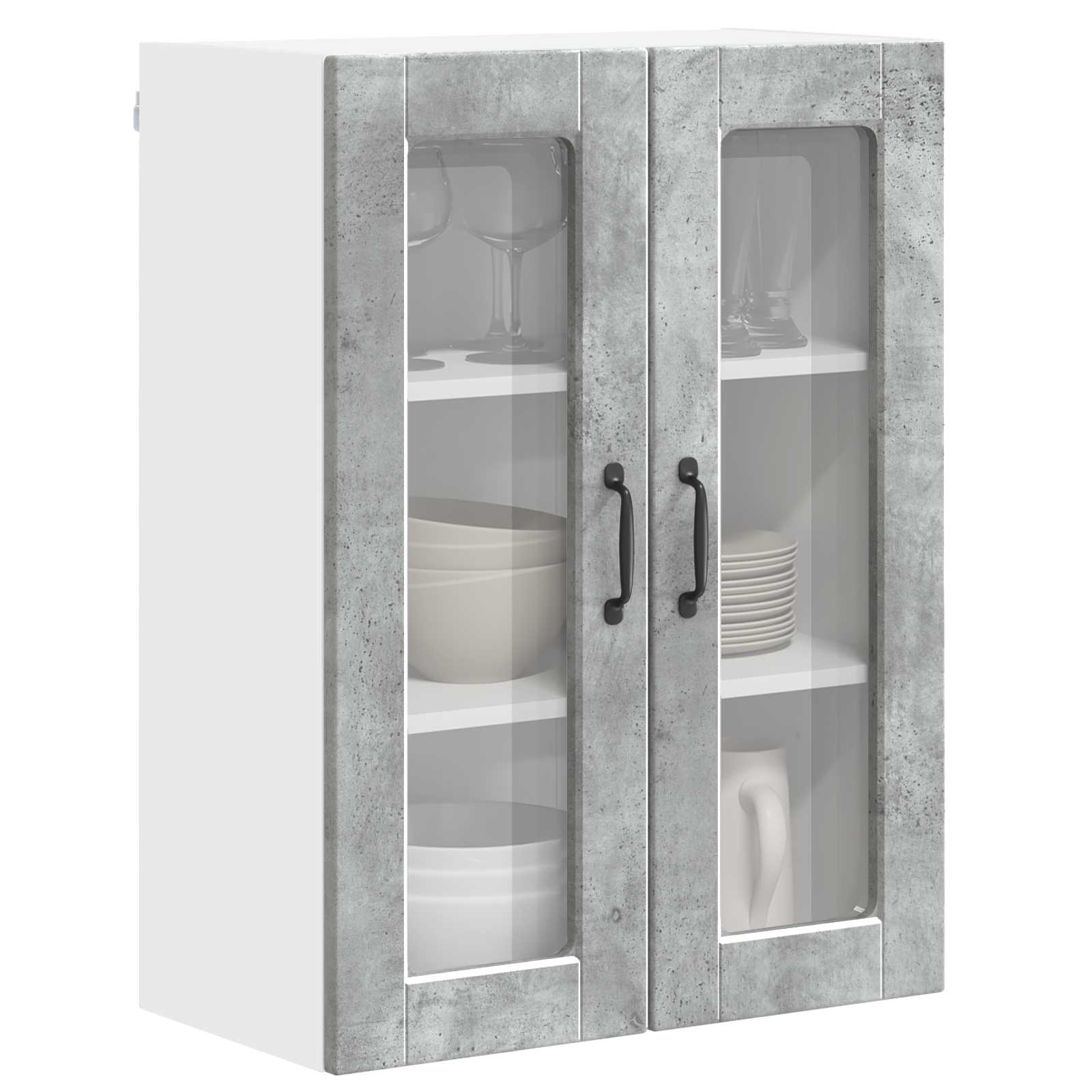 Köksskåp med hylla Betonggrå 60 x 31 x 80 cm Konstruerat trä