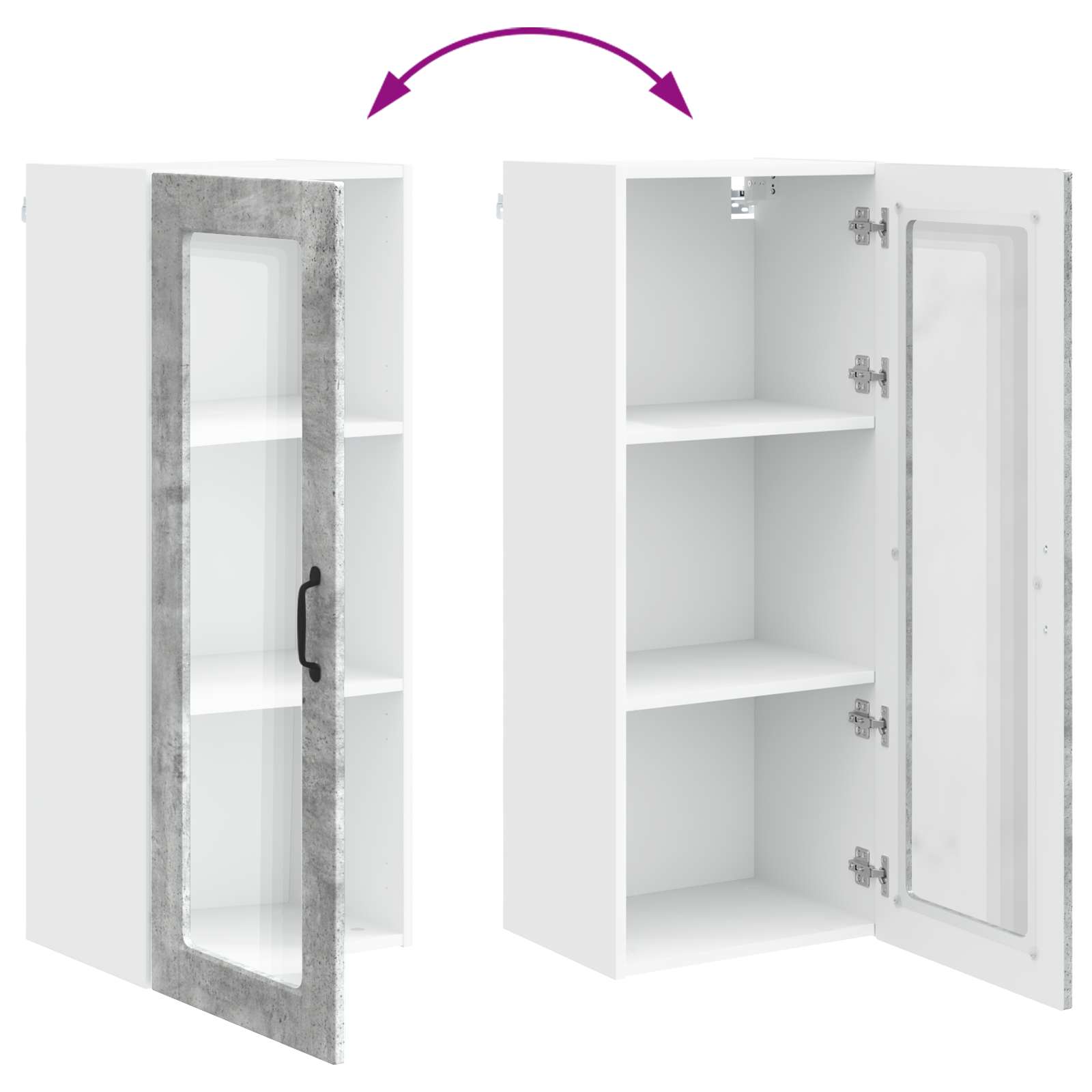 Köksskåp med hylla Betonggrå 40 x 31 x 100 cm Konstruerat trä