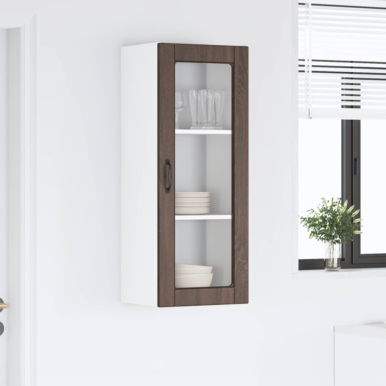 Köksskåp med hylla Brun Ek 40 x 31 x 100 cm Konstruerat trä