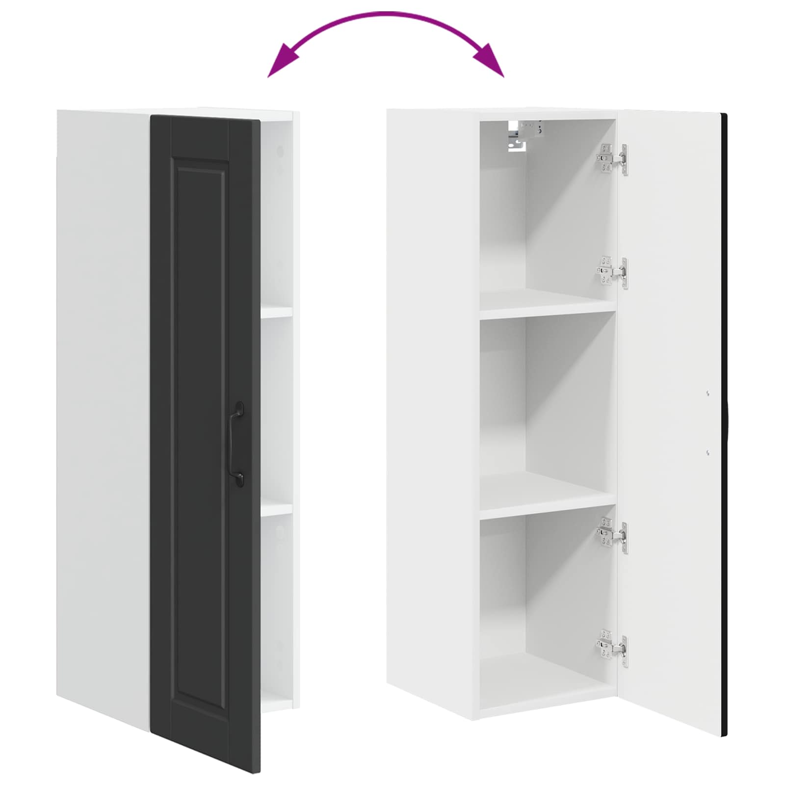 Köksskåp med hylla Svart 30 x 31 x 100 cm Konstruerat trä