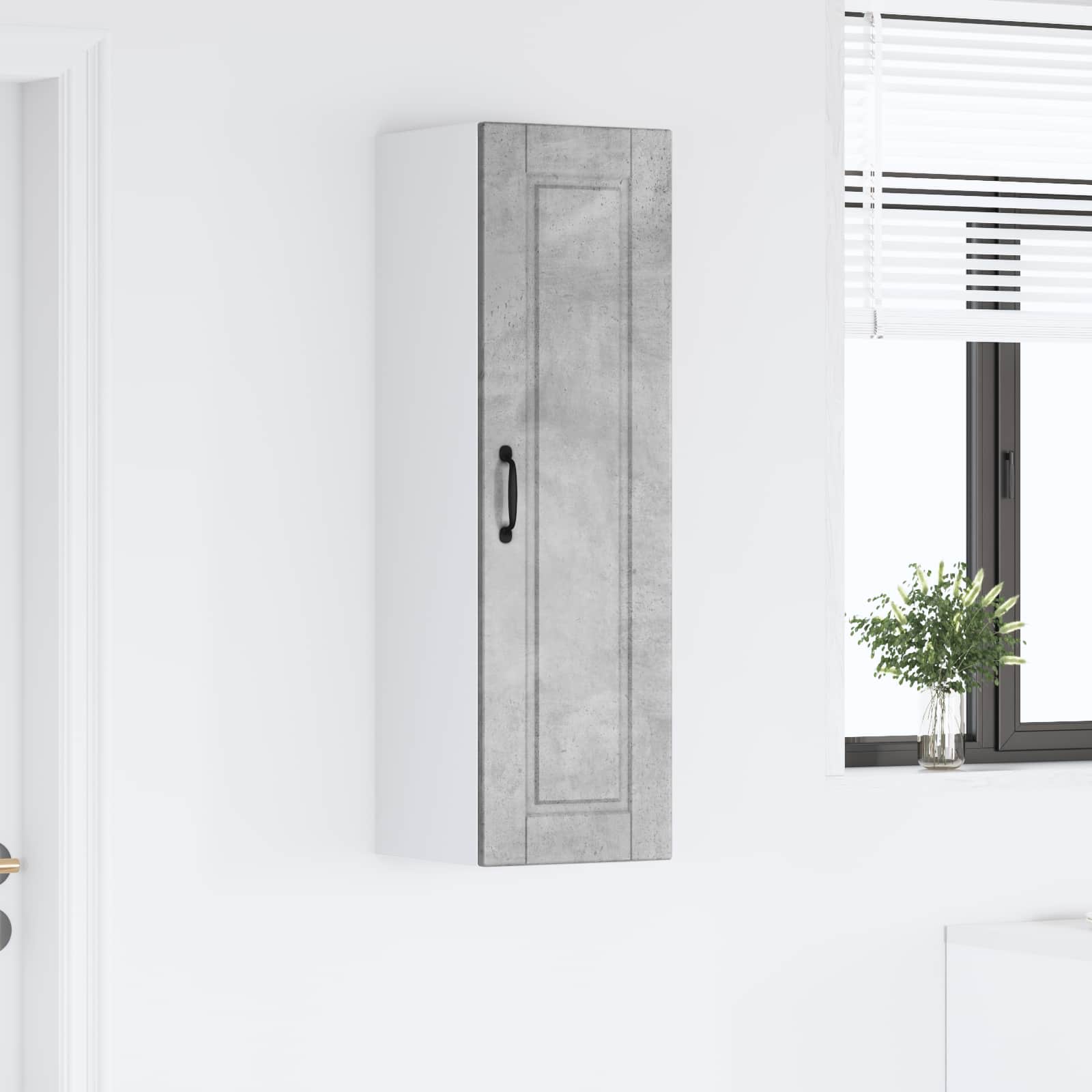 Köksskåp med hylla Betonggrå 30 x 31 x 100 cm Konstruerat trä