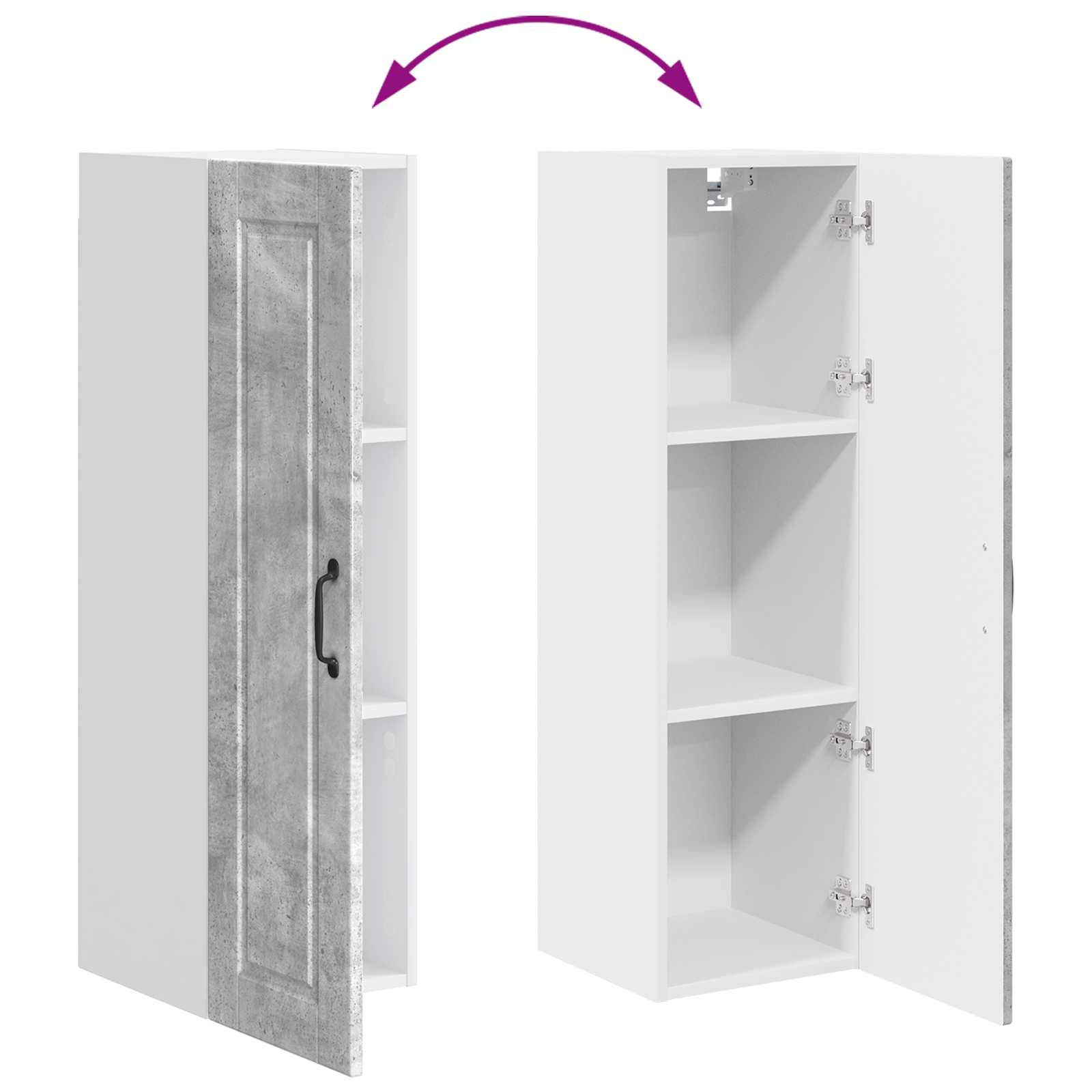 Köksskåp med hylla Betonggrå 30 x 31 x 100 cm Konstruerat trä