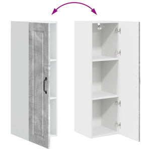 Köksskåp med hylla Betonggrå 30 x 31 x 100 cm Konstruerat trä